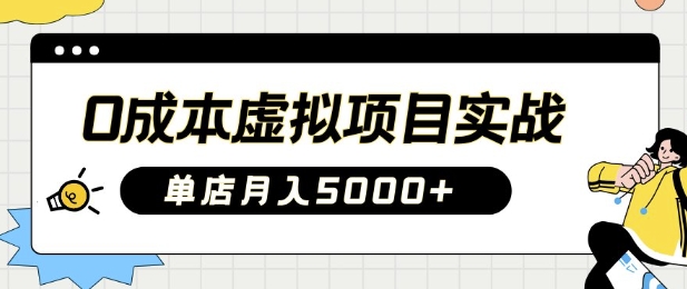 0成本虚拟项目实战手把手教你落地，单店月入5k-多多网创