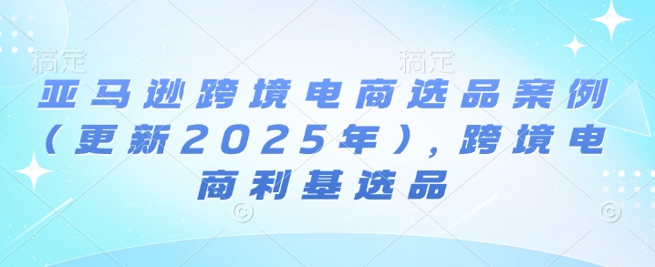 亚马逊跨境电商选品案例(更新2025年3月)，跨境电商利基选品-多多网创