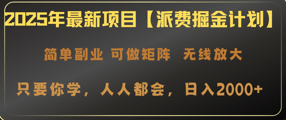 2025年最新项目【派费掘金计划】操作简单，日入2000+-多多网创