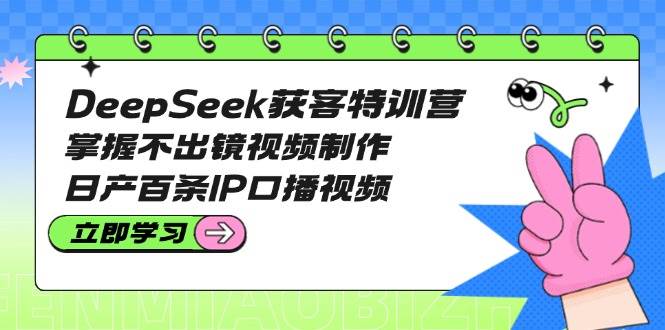 DeepSeek获客特训营：掌握不出镜视频制作，日产百条IP口播视频-多多网创