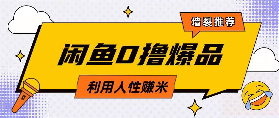 咸鱼0撸玩法利用人性售卖商品达到日挣2张的效果-多多网创