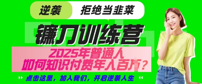 【网创项目终点站-镰刀训练营超级IP合伙人】25年普通人如何通过知识付费实现逆袭【揭秘】-多多网创
